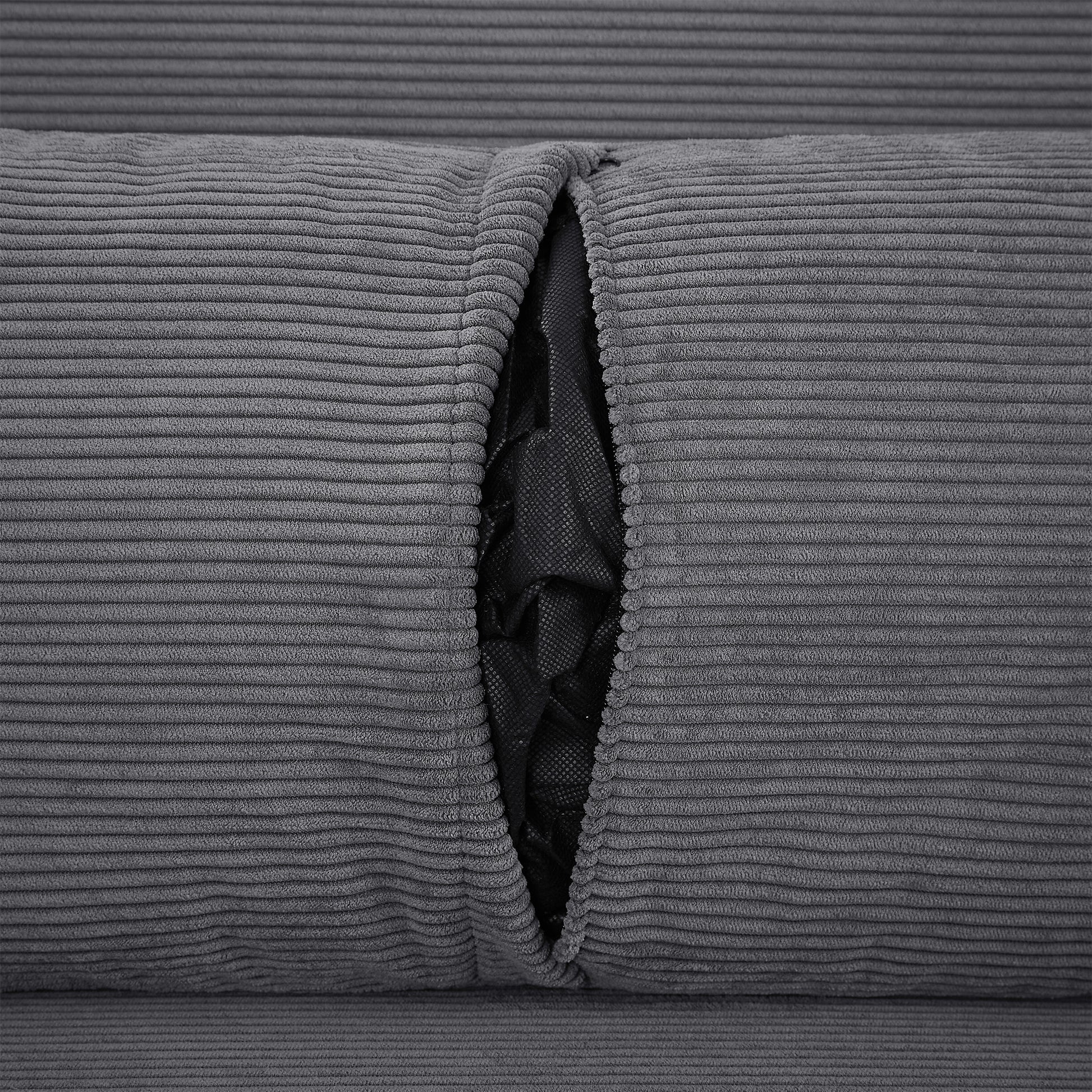 57.48" Pull Out Sofa Bed Convertible Couch 2 Seat Loveseat Sofa Modern Sleeper Sofa With Two Throw Pillows And Usb Ports For Living Room, Dark Grey Dark Grey Foam Corduroy
