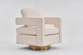 Swivel Barrel Chair For Living Room,360 Degree Swivel Club Modern Accent Single Sofa Chair, Small Leisure Arm Chair For Nursery, Hotel, Bedroom, Office Beige Primary Living Space Modern Linen