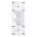 Tall Bathroom Storage Cabinet, Corner Cabinet With Doors And Adjustable Shelf, Mdf Board, White White Mdf