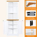 Corner Cabinet Dresser Cabinet Barcabinet Corner Bathroom Cabinet With 2 Doors And 3 Tier Shelves Free Standing Corner Storage Cabinet For Bathroom, Living Room, Bedroom Or Kitchen ,Color:White Brown 5 Or More Spaces Antique White Primary Living Space