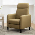 Modern Artistic Color Design Adjustable Recliner Chair Pu Leather For Living Room Bedroom Home Theater, Mustard Green Mustard Pu Leather