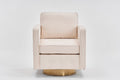 Swivel Barrel Chair For Living Room,360 Degree Swivel Club Modern Accent Single Sofa Chair, Small Leisure Arm Chair For Nursery, Hotel, Bedroom, Office Beige Primary Living Space Modern Linen