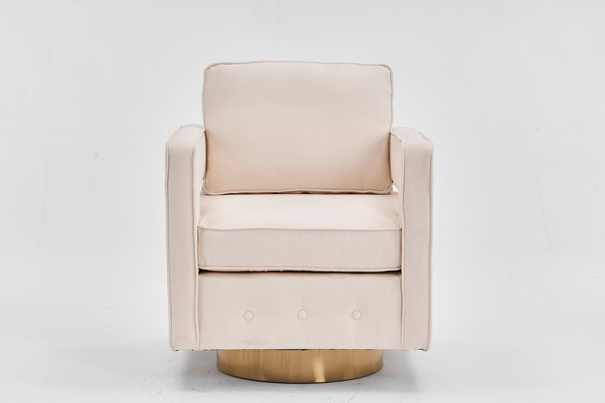 Swivel Barrel Chair For Living Room,360 Degree Swivel Club Modern Accent Single Sofa Chair, Small Leisure Arm Chair For Nursery, Hotel, Bedroom, Office Beige Primary Living Space Modern Linen