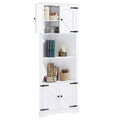 Tall Bathroom Storage Cabinet, Corner Cabinet With Doors And Adjustable Shelf, Mdf Board, White White Mdf