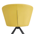 Light Yellow 360 Swivel Makeup Home Office Chair, Pu Vanity Chair, Nail Chair For Women, Queen Fancy Chair For Girls,Upholstered Chair With Black Metal Legs For Dining Room Bedroom And Living Room Metal Stripe Light Yellow Dining Room Sponge Dry Clean
