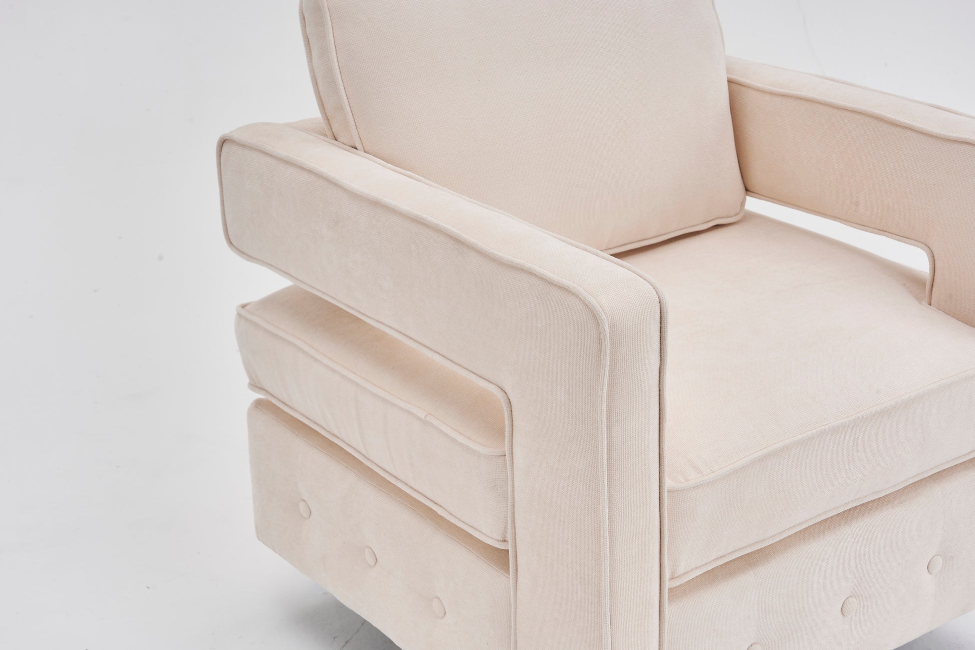 Swivel Barrel Chair For Living Room,360 Degree Swivel Club Modern Accent Single Sofa Chair, Small Leisure Arm Chair For Nursery, Hotel, Bedroom, Office Beige Primary Living Space Modern Linen