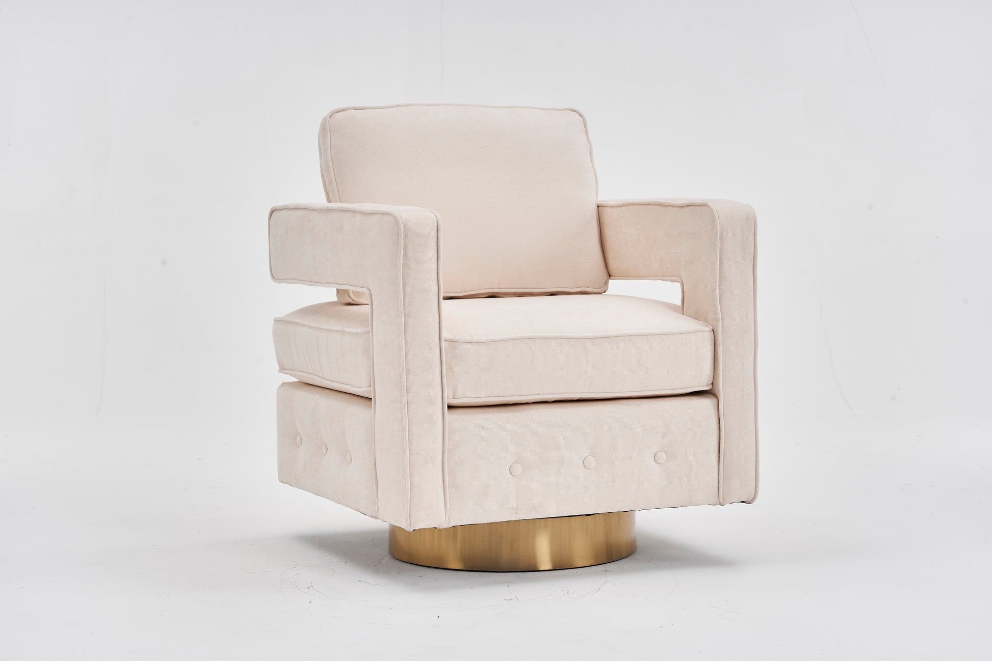 Swivel Barrel Chair For Living Room,360 Degree Swivel Club Modern Accent Single Sofa Chair, Small Leisure Arm Chair For Nursery, Hotel, Bedroom, Office Beige Primary Living Space Modern Linen