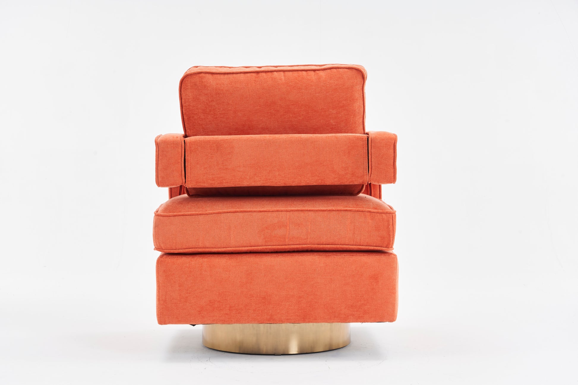 Swivel Barrel Chair For Living Room,360 Degree Swivel Club Modern Accent Single Sofa Chair, Small Leisure Arm Chair For Nursery, Hotel, Bedroom, Office Orange Primary Living Space Modern Linen