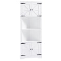 Tall Bathroom Storage Cabinet, Corner Cabinet With Doors And Adjustable Shelf, Mdf Board, White White Mdf