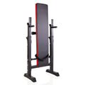 Adjustable Folding Multifunctional Workout Station Adjustable Workout Bench With Squat Rack Balck Red Black Red Metal