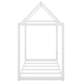 Metal House Shape Platform Bed, Twin White Metal