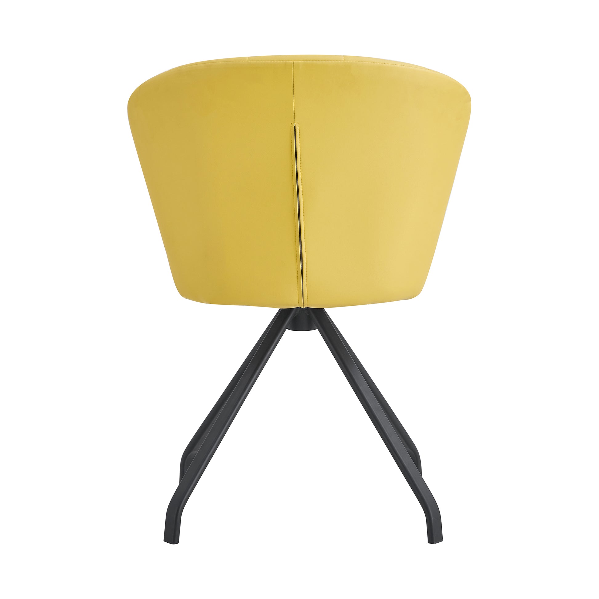 Light Yellow 360 Swivel Makeup Home Office Chair, Pu Vanity Chair, Nail Chair For Women, Queen Fancy Chair For Girls,Upholstered Chair With Black Metal Legs For Dining Room Bedroom And Living Room Metal Stripe Light Yellow Dining Room Sponge Dry Clean