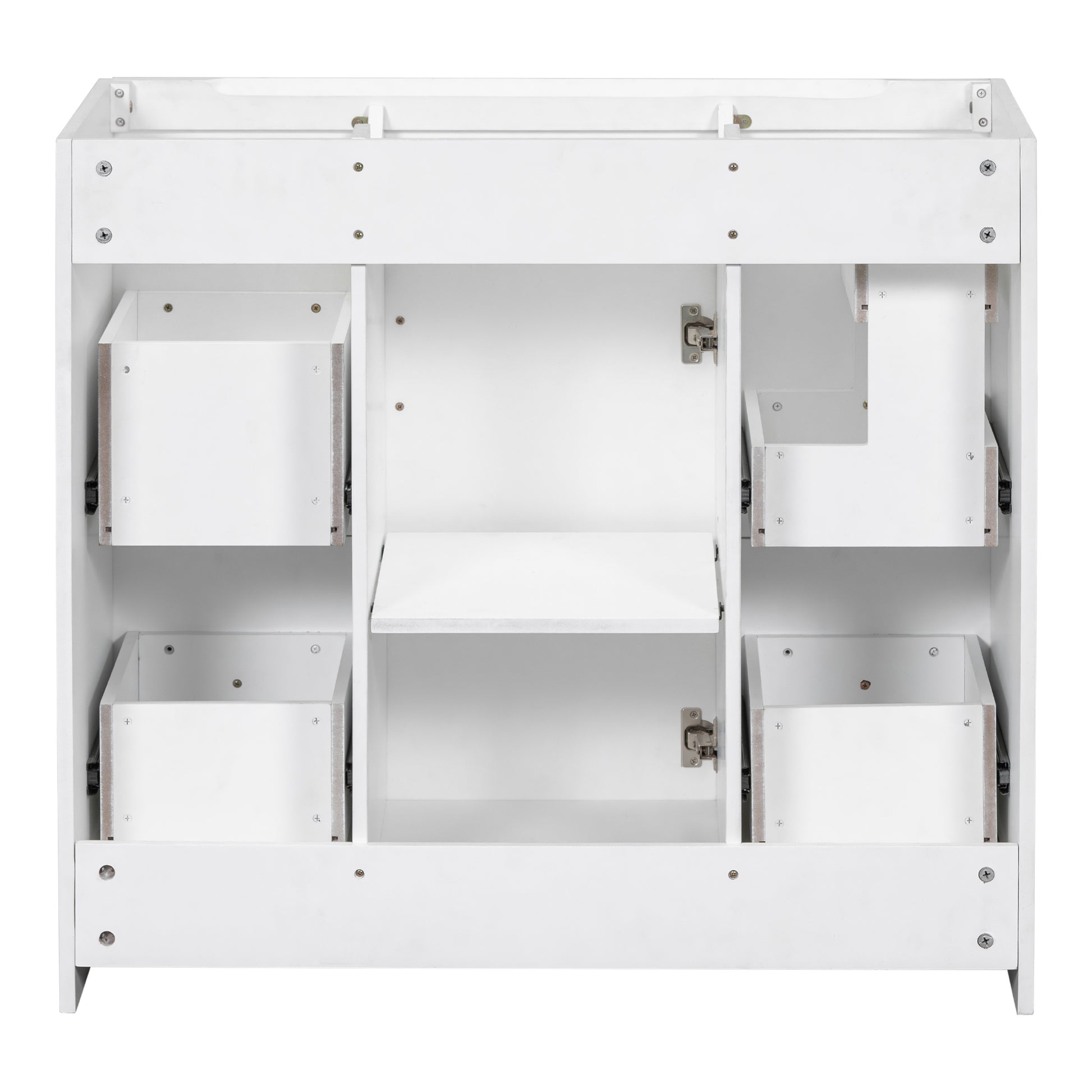 Cabinet Only 36" White Bathroom Vanity Sink Not Included White Mdf