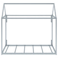 Metal House Shape Platform Bed, Twin Silver Metal