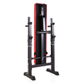 Adjustable Folding Multifunctional Workout Station Adjustable Workout Bench With Squat Rack Balck Red Black Red Metal