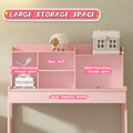 Modern Classic Desk, Children'S Desk, Solid Wood Desk, Bedroom Boy And Girl Family Desk And Chair Set, Compact, Multi Space Available, Multi Color Optional, Multi Storage Space, Color: Pink Pink Light Brown Desk And Chair Set Study Classic Pine