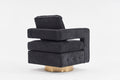 Swivel Barrel Chair For Living Room,360 Degree Swivel Club Modern Accent Single Sofa Chair, Small Leisure Arm Chair For Nursery, Hotel, Bedroom, Office Black Primary Living Space Modern Linen
