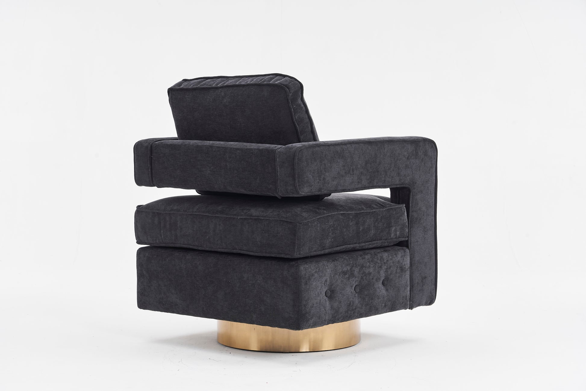 Swivel Barrel Chair For Living Room,360 Degree Swivel Club Modern Accent Single Sofa Chair, Small Leisure Arm Chair For Nursery, Hotel, Bedroom, Office Black Primary Living Space Modern Linen