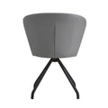 Gray 360 Swivel Makeup Home Office Chair, Pu Vanity Chair, Nail Chair For Women, Queen Fancy Chair For Girls,Upholstered Chair With Black Metal Legs For Dining Room Bedroom And Living Room Gray Dining Room Modern Upholstered Pu Leather