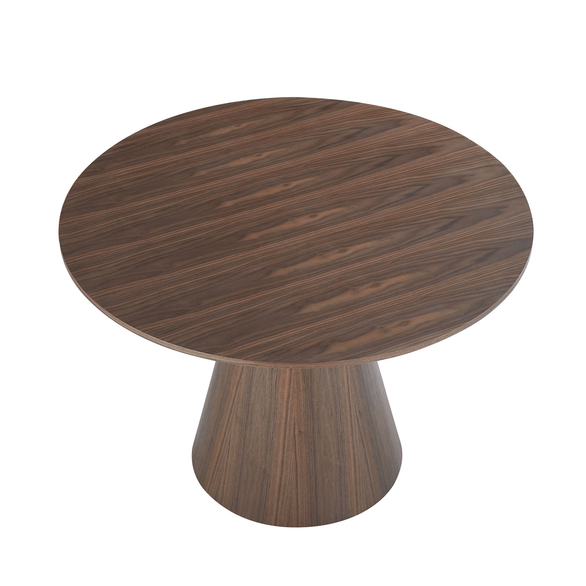 47.24'' Round Modern Style Mdf Wood Dining Table In Walnut Suitable For Kitchen, Living Room, Cafe, Milk Tea Shop Walnut Mdf