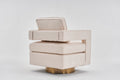 Swivel Barrel Chair For Living Room,360 Degree Swivel Club Modern Accent Single Sofa Chair, Small Leisure Arm Chair For Nursery, Hotel, Bedroom, Office Beige Primary Living Space Modern Linen