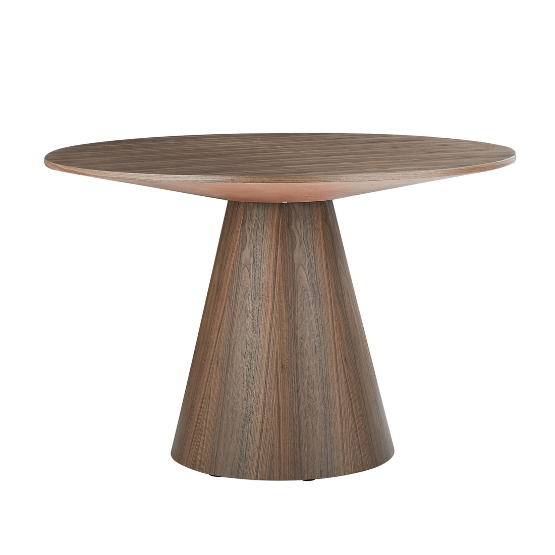 47.24'' Round Modern Style Mdf Wood Dining Table In Walnut Suitable For Kitchen, Living Room, Cafe, Milk Tea Shop Walnut Mdf