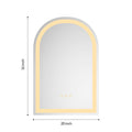 32*20 Led Lighted Bathroom Wall Mounted Mirror With High Lumen Anti Fog Separately Control Dimmer Function White Aluminium