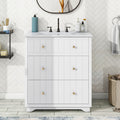 Video 30 Inch Modern White Bathroom Vanity Cabinet With Two Drawers White Mdf