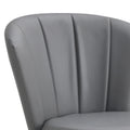 Gray 360 Swivel Makeup Home Office Chair, Pu Vanity Chair, Nail Chair For Women, Queen Fancy Chair For Girls,Upholstered Chair With Black Metal Legs For Dining Room Bedroom And Living Room Gray Dining Room Modern Upholstered Pu Leather