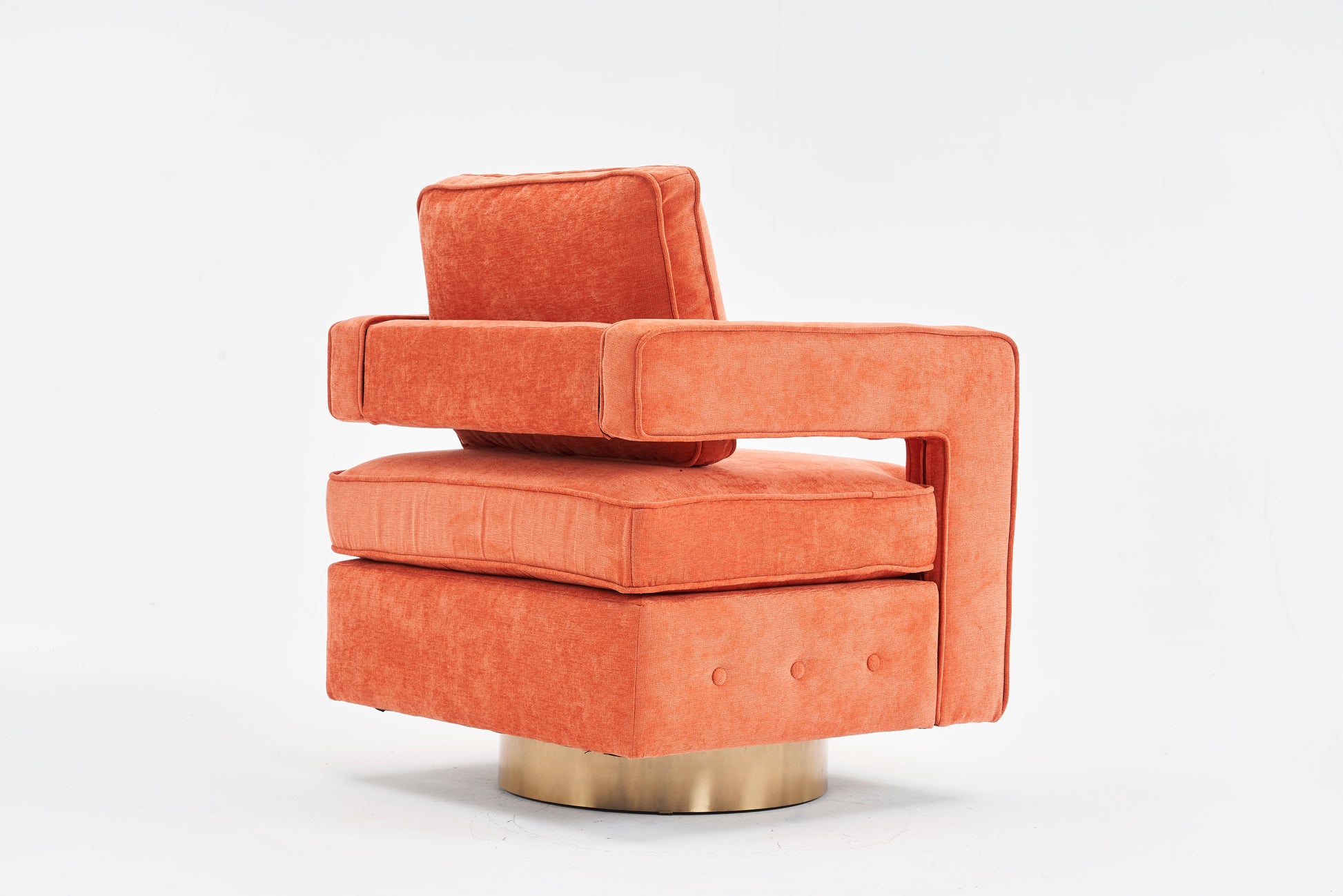 Swivel Barrel Chair For Living Room,360 Degree Swivel Club Modern Accent Single Sofa Chair, Small Leisure Arm Chair For Nursery, Hotel, Bedroom, Office Orange Primary Living Space Modern Linen