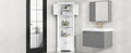 Tall Bathroom Storage Cabinet, Corner Cabinet With Doors And Adjustable Shelf, Mdf Board, White White Mdf