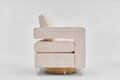 Swivel Barrel Chair For Living Room,360 Degree Swivel Club Modern Accent Single Sofa Chair, Small Leisure Arm Chair For Nursery, Hotel, Bedroom, Office Beige Primary Living Space Modern Linen