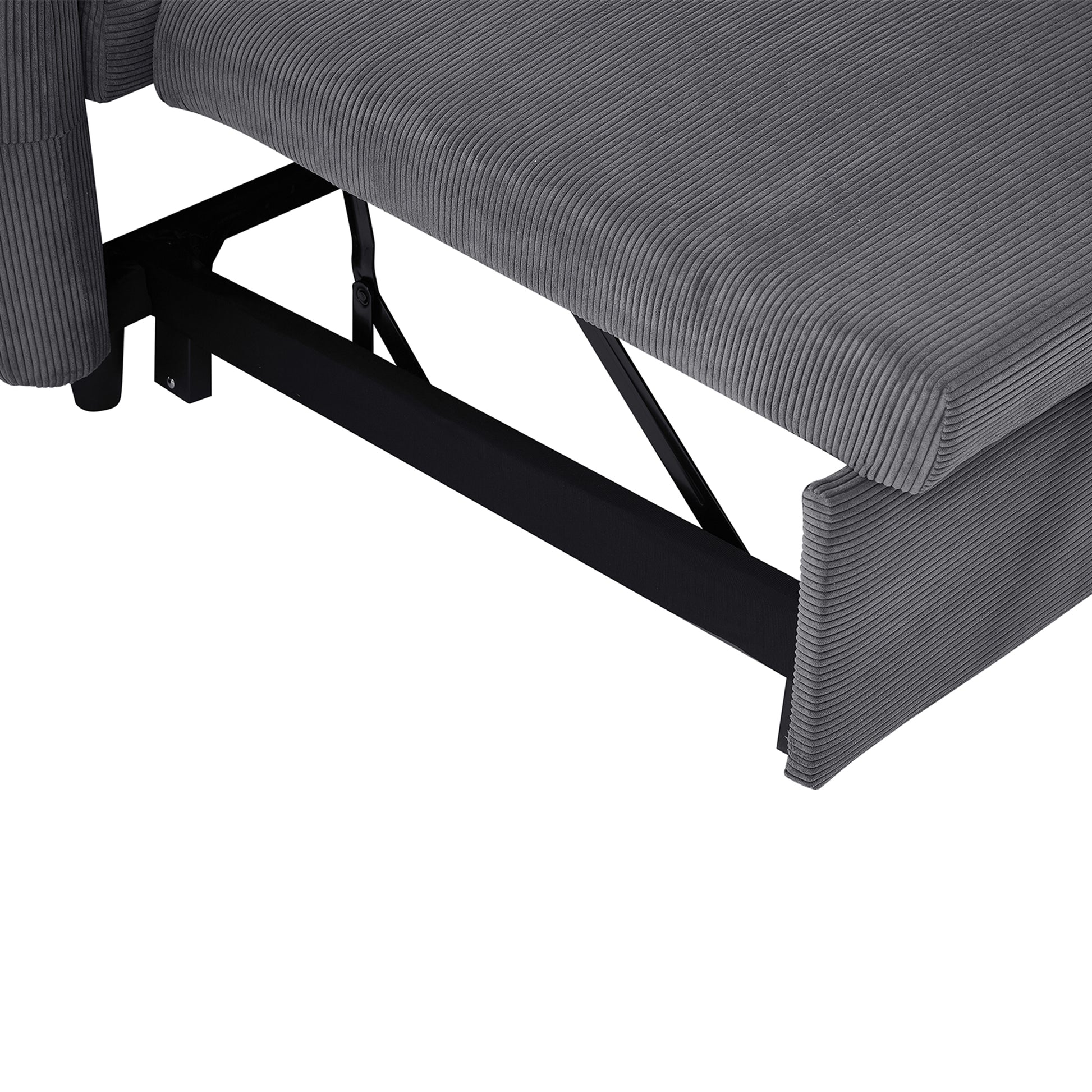 57.48" Pull Out Sofa Bed Convertible Couch 2 Seat Loveseat Sofa Modern Sleeper Sofa With Two Throw Pillows And Usb Ports For Living Room, Dark Grey Dark Grey Foam Corduroy