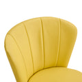 Light Yellow 360 Swivel Makeup Home Office Chair, Pu Vanity Chair, Nail Chair For Women, Queen Fancy Chair For Girls,Upholstered Chair With Black Metal Legs For Dining Room Bedroom And Living Room Metal Stripe Light Yellow Dining Room Sponge Dry Clean