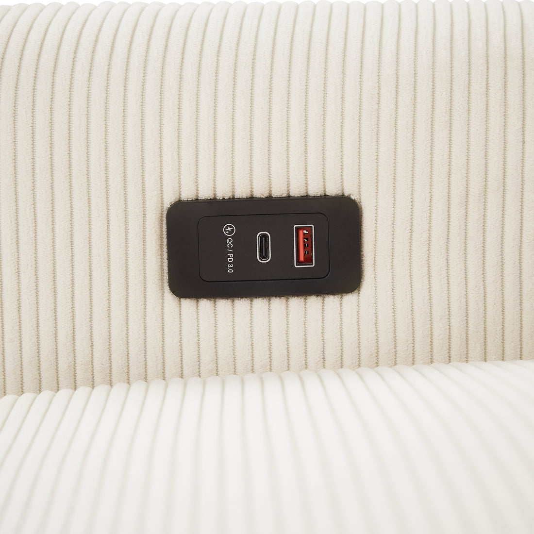 57.48" Pull Out Sofa Bed Convertible Couch 2 Seat Loveseat Sofa Modern Sleeper Sofa With Two Throw Pillows And Usb Ports For Living Room, Beige Old Sku:Wf317760Aaa Beige Foam Corduroy 2 Seat