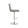 Coolmore Bar Stools With Back And Footrest Counter Height Dining Chairs 2Pc Set,360 Velvet Swivel Bar Stools Set Of 2, Adjustable Counter Height Bar Chairs Gray Velvet Gray Primary Living Space Foam Velvet