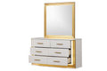 Obsession Contemporary Style 6 Drawer Dresser Made With Wood & Gold Finish White Bedroom Contemporary,Modern Wood