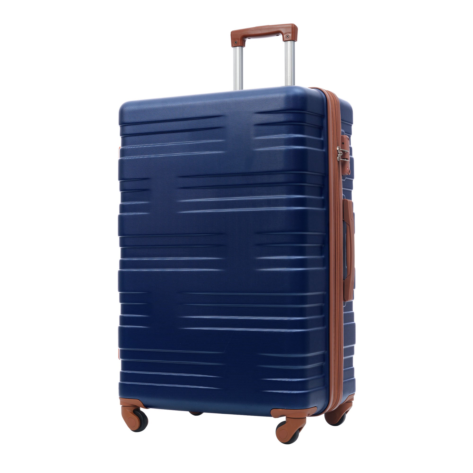 Luggage With Tsa Lock Spinner Wheels Hardside Expandable Luggage Travel Suitcase Check In Luggage Abs 24" Blue Brown Abs