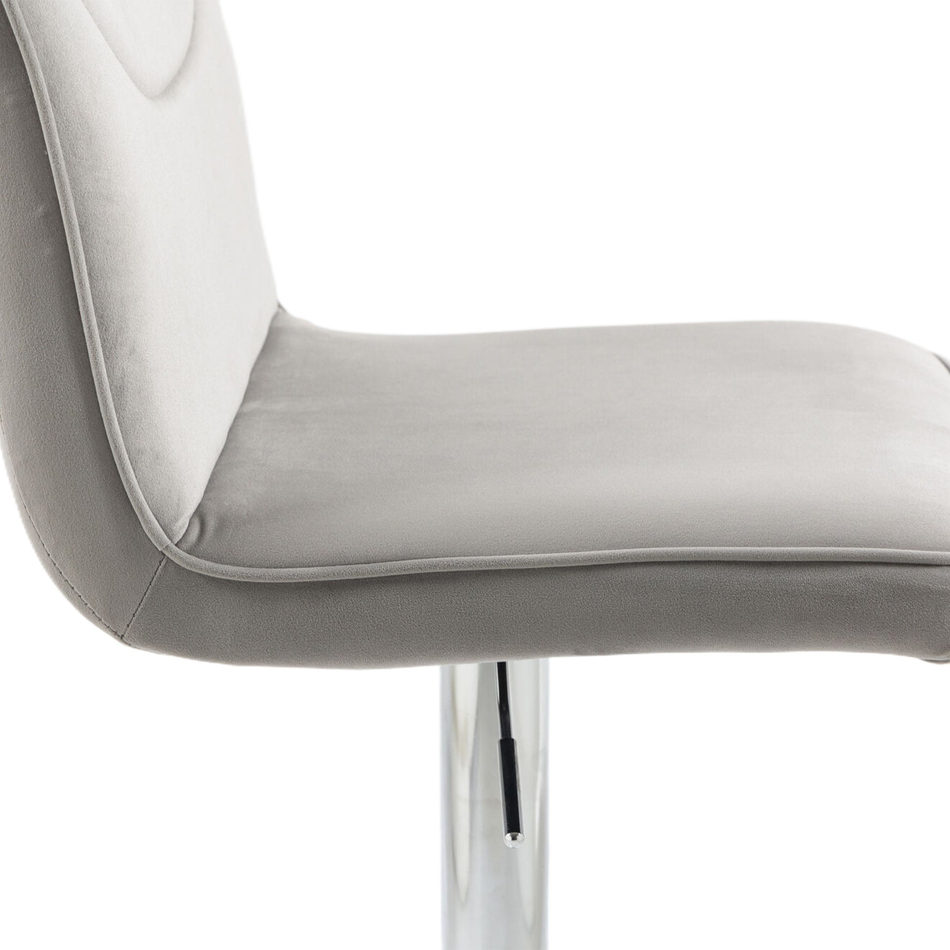 Coolmore Bar Stools With Back And Footrest Counter Height Dining Chairs 2Pc Set,360 Velvet Swivel Bar Stools Set Of 2, Adjustable Counter Height Bar Chairs Gray Velvet Gray Primary Living Space Foam Velvet