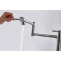 Pot Filler Faucet With Extension Shank Brushed Nickel Brass