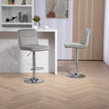 Coolmore Bar Stools With Back And Footrest Counter Height Dining Chairs 2Pc Set,360 Velvet Swivel Bar Stools Set Of 2, Adjustable Counter Height Bar Chairs Gray Velvet Gray Primary Living Space Foam Velvet