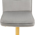 Coolmore Bar Stools With Back And Footrest Counter Height Dining Chairs 2Pc Set,360 Velvet Swivel Bar Stools Set Of 2, Adjustable Counter Height Bar Chairs Gray Velvet Gray Primary Living Space Foam Velvet