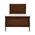Classic Louis Philipe Style Twin Size Bed Brown Cherry Finish 1Pc Traditional Design Bedroom Furniture Sleigh Bed Box Spring Required Twin Brown Wood Bedroom Traditional,Transitional Bed Frame Wood