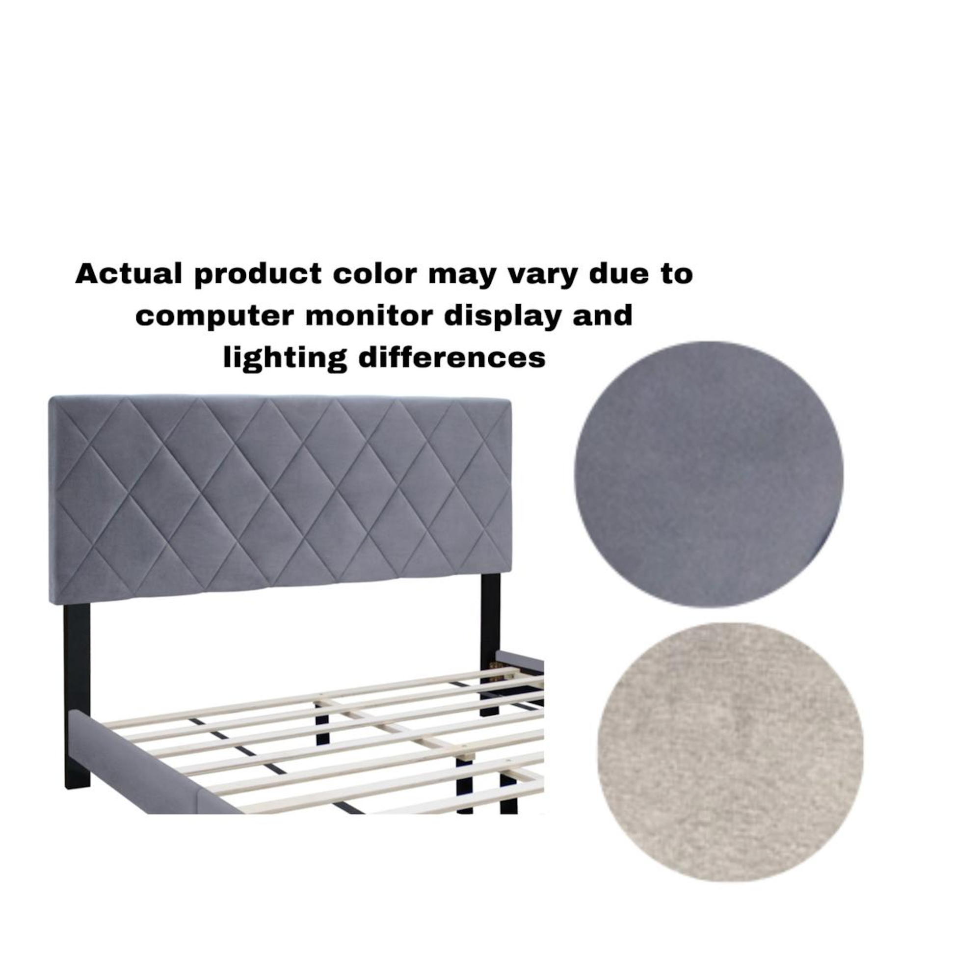 Gray Queen Size Adjustable Bed Frame Velvet Fabric Comfortable And Simple Versatile Style Make The Room Feel More Layered Box Spring Not Required Queen Gray Wood Espresso Bedroom American Design,Contemporary,Grunge,Minimalist Rubberwood Adjustable