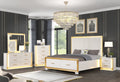 Obsession Contemporary Style 6 Drawer Dresser Made With Wood & Gold Finish White Bedroom Contemporary,Modern Wood