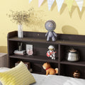 Twin Bed With Side Bookcase, Drawers ,Espresso Twin Espresso Pine