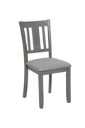 Wooden Dining Chairs Set Of 4, Kitchen Chair With Padded Seat, Upholstered Side Chair For Dining Room, Living Room, Gray Wood Gray Solid Back Seats 4 Dining Room Rubberwood Rubber Wood