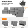 104'' Power Recliner Corner Sofa Home Theater Reclining Sofa Sectional Couches With Storage Box, Cup Holders, Usb Ports And Power Socket For Living Room, Grey Grey Foam Linen 4 Seat