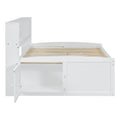 Full Size Wood Daybed With 2 Bedside Cabinets, Upper Shelves And 4 Drawers, White White Solid Wood Mdf