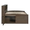 Full Size Wood Daybed With 2 Bedside Cabinets, Upper Shelves And 4 Drawers, Antique Brown Antique Brown Solid Wood Mdf